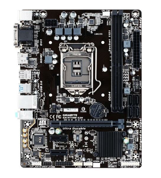 Gigabyte GA-H110M-S2H Rev.1.0 Intel H110 Mainboard Micro ATX Sockel 1151  #77712