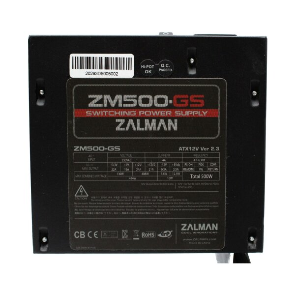 Zalman ZM500-GS ATX 2.3 Netzteil 500 Watt   #33177