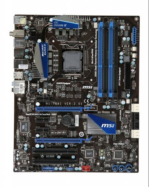 MSI P67A-GD65 (B3) MS-7681 Ver.2.01 Intel P67 Mainboard ATX Sockel 1155   #30893