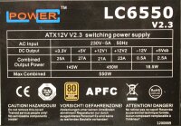 LC Power LC6550 V2.3 ATX Netzteil 550 Watt 80 Plus 80+...