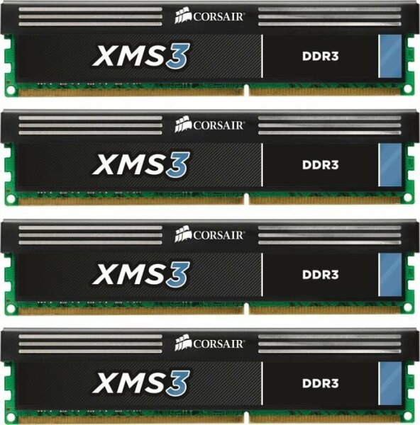 Corsair XMS3 16 GB (4x4GB) CMX16GX3M4A1600C9 DDR3-1600 PC3-12800   #69305