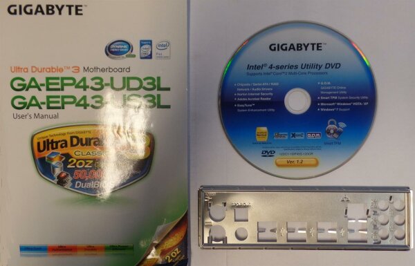 Gigabyte GA-EP43-UD3L / US3L Handbuch - Blende - Treiber CD   #28345