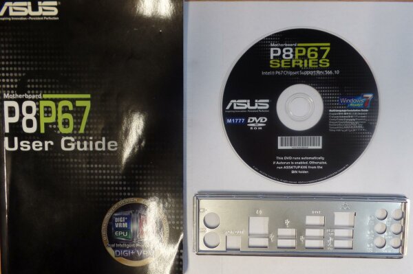 ASUS P8P67 manual - i/o-shield - CD-ROM with drivers   #35771