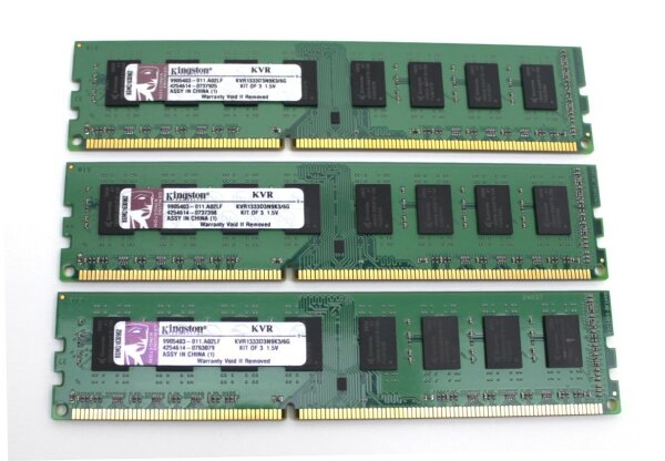 Kingston 6 GB (3x2GB) KVR1333D3N9K3/6G DDR3-1333 PC3-10667   #29890