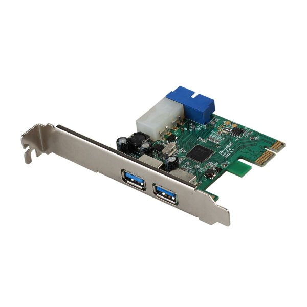2-Port PCI Express Karte USB 3.0 Controller, 19 Pin Header Intern, Molex  #40132
