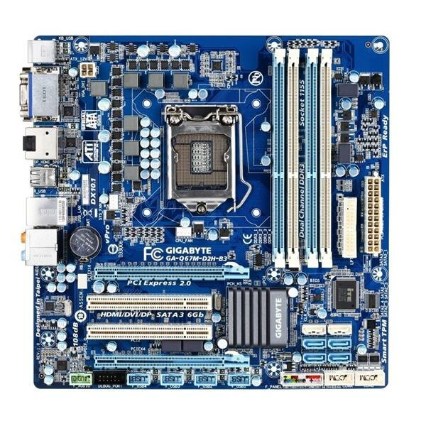 Gigabyte GA-Q67M-D2H-B3 Rev.1.0 Intel Q67 Mainboard Micro ATX Sockel 1155 #31179