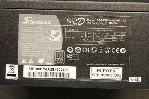 Seasonic SS-750HT 750W 80 Plus 750 Watt 80+ Netzteil   #42450