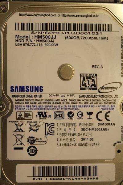 Samsung Spinpoint MP4 500 GB 2.5 Zoll SATA-II 3Gb/s HM500JJ HDD   #34784