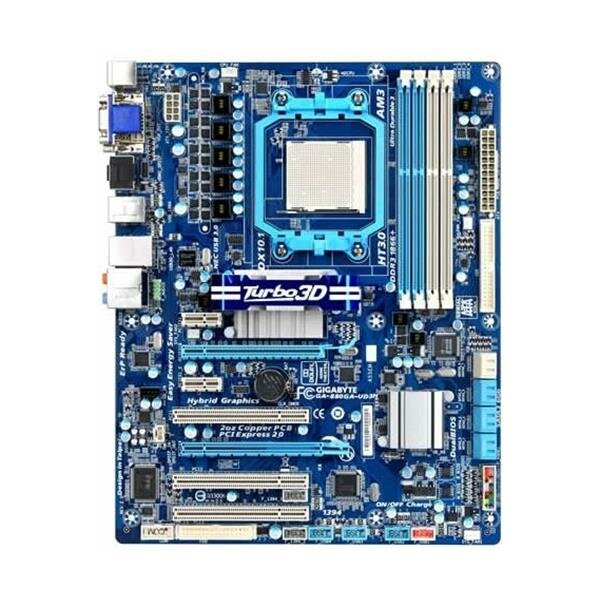 Gigabyte GA-880GA-UD3H Rev.2.0 AMD 880G ATX Mainboard Sockel AM3   #37600
