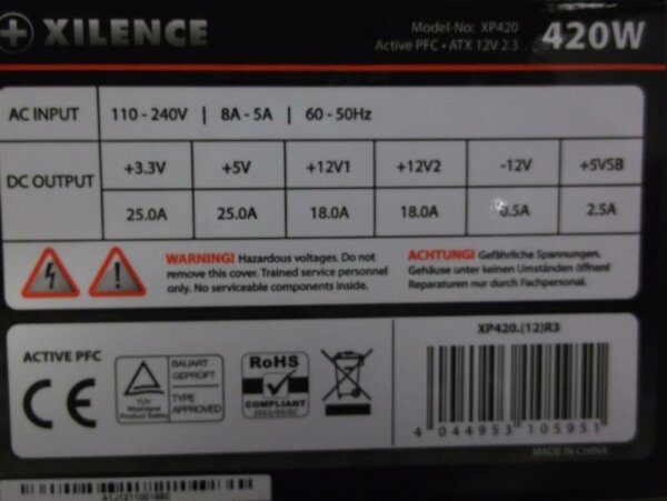 Xilence RedWing Series 420W XP420 ATX Netzteil 420 Watt   #34275