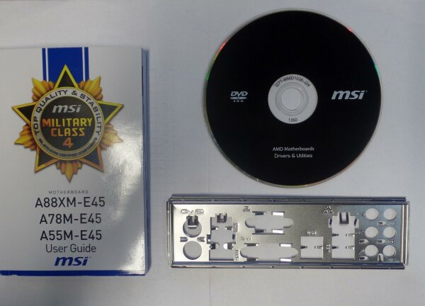 MSI A88XM-E45/A78M-E45/A55M-E45 Handbuch - Blende - Treiber CD   #40676
