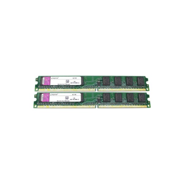 Kingston KVR 2 GB (2x1GB) KVR667D2N5K2/2G DDR2-667 PC2-5300 Low Profile   #30701