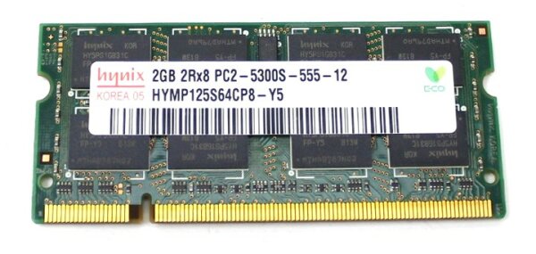 2 GB SO-DIMM (1x2GB) Hynix HYMP125S64CP8-Y5 AB PC2-5300S 667 Mhz   #37357