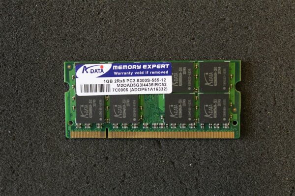 1 GB SO-DIMM (1x1GB) ADATA M2OAD5G3I4436IRC52 PC2-5300S 667 Mhz   #37359
