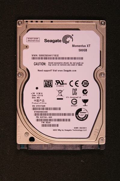 Seagate Momentus XT 500 GB 2.5 Zoll SATA-II 3Gb/s ST95005620AS SSHD HDD #71414