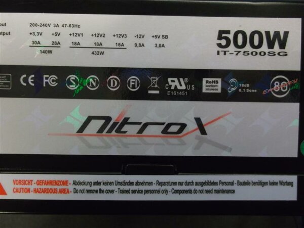 Nitrox IT-7500SG 500W ATX Netzteil 500 Watt 80+ modular   #35064