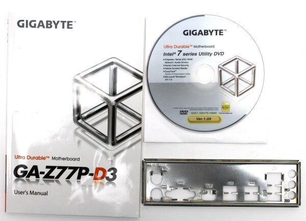 Gigabyte GA-Z77P-D3 - Handbuch - Blende - Treiber CD   #95739