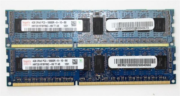 Hynix 8 GB (2x4GB) HMT351R7BFR8C-H9 DDR3-1333 PC3-10667 registered ECC  #146972