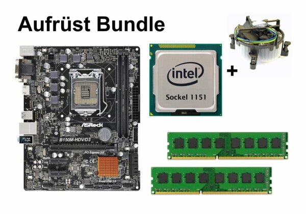 Aufrüst Bundle - ASRock B150M-HDV/D3 + Intel Pentium G4400 + 8GB RAM #140452