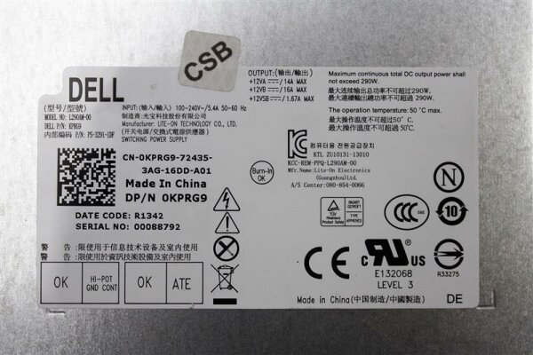 Dell L290AM-00 290 Watt Netzteil Dell OptiplexX 3020/7020/9020/T1700   #154627