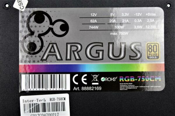 Inter-Tech Argus RGB CM 750W ATX Netzteil 80+ modular   #154657