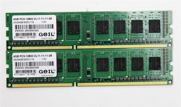 GeiL 8 GB (2x4GB) GN34GB1600C11S DDR3-1600 PC3-12800   #154729