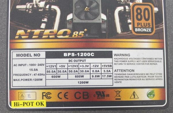 Chieftec Nitro 85+ BPS-1200C ATX Netzteil 1200 Watt 80+ modular   #156765