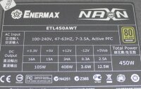 Enermax NAXN82+ ADV ATX Netzteil 450 Watt (ETL450AWT) 80 PLUS   #156805