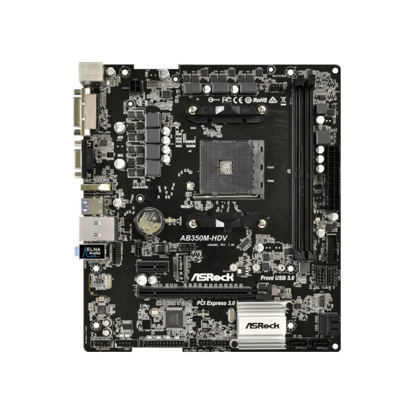 ASRock AB350M-HDV AMD B350 Mainboard Micro ATX Sockel AM4  #300637