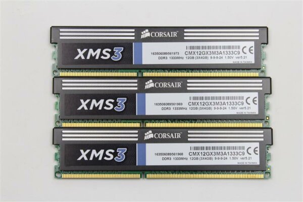 Corsair XMS3 12 GB (3x4GB) CMX12GX3M3A1333C9 DDR3-1333 PC3-10667   #301171