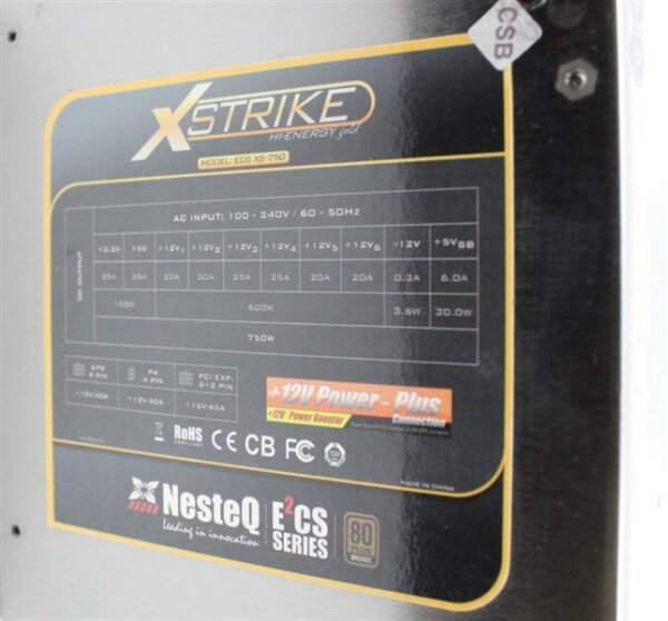 NesteQ E²CS X-Strike XS-750 ATX Netzteil 750 Watt 80+ Modular   #301203