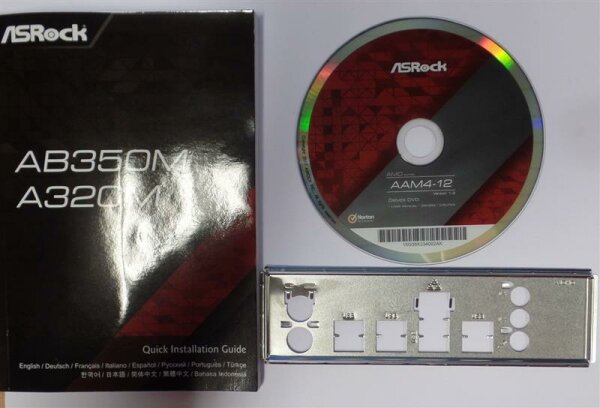 ASRock AB350M Rev.1.01 - Handbuch - Blende - Treiber CD   #301267