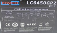 LC Power LC6450GP2 V2.2 ATX Netzteil 450 Watt 80+   #301592