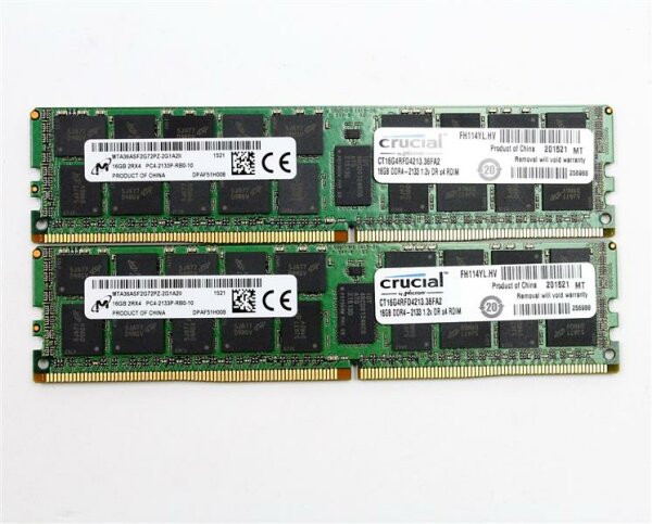 Crucial 32 GB (2x16GB) CT16G4RFD4213 DDR4-2133 PC4-17000R reg ECC   #301648