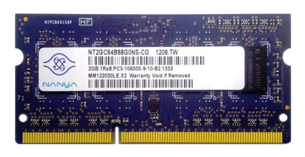 Nanya 2 GB (1x2GB) NT2GC64B88G0NS-CG DDR3-1333 PC3-10600 SO-DIMM   #301838