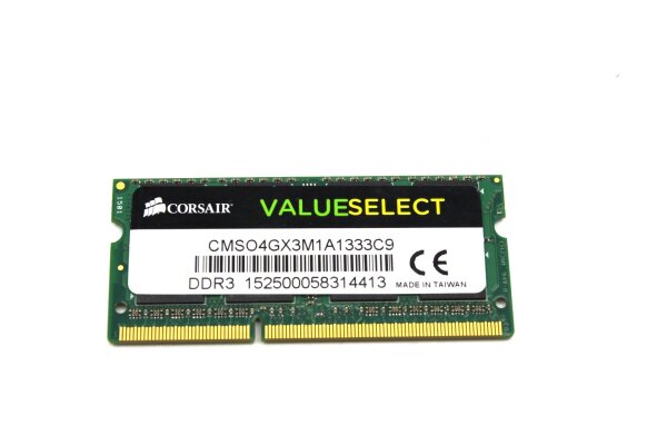 Corsair 4 GB (1x4GB) CMSO4GX3M1A1333C9 DDR3-1333 PC3-10667S SODIMM   #302321