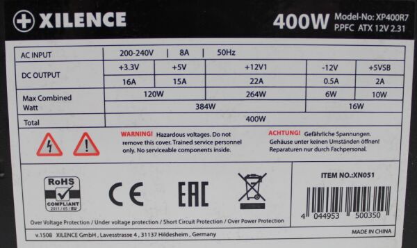 Xilence XP400R7 ATX Netzteil 400 Watt (XN051)   #302639