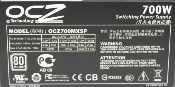 OCZ ModXStream Pro OCZ700MXSP ATX Netzteil 700 Watt 80+ modular   #303219