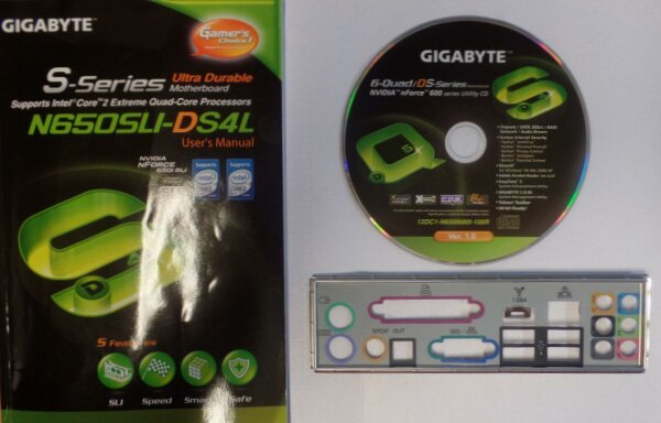 Giggabyte GA-N650SLI-DS4L - Handbuch - Blende - Treiber CD   #303255