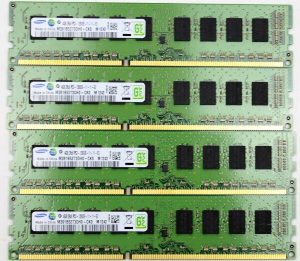 Samsung 16 GB (4x4GB) M391B5273DH0-CK0 DDR3-1600 PC3-12800E ECC  #303360