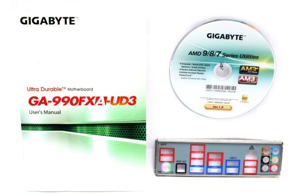 Gigabyte GA-990FXA-UD3 Rev.4.0 Handbuch - Blende - Treiber CD   #303771