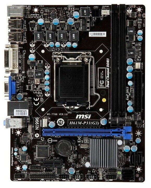 MSI H61M-P31 (G3) MS-7788 Ver.1.0 Intel H61 Micro-ATX Sockel 1155