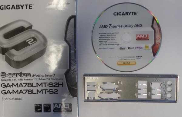 Gigabyte GA-MA78LMT-S2 Rev.3.4 - Handbuch - Blende - Treiber CD   #304464