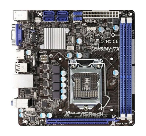 ASRock H61MV-ITX Intel H61 Mainboard Mini ITX Sockel 1155  #304710