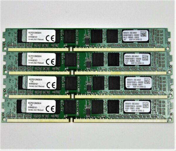Kingston 16 GB (4x4GB) KCP313NS8/4 DDR3-1333 PC3-10600 Low Profile   #305361