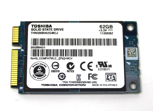 Toshiba 62 GB SSM MO-300 mSATA THNSNB062GMCJ   #305520