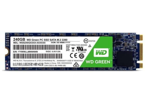 Western Digital WDS240G1G0B 240 GB M.2 2280 Solid State Module SSD SSM  #305592