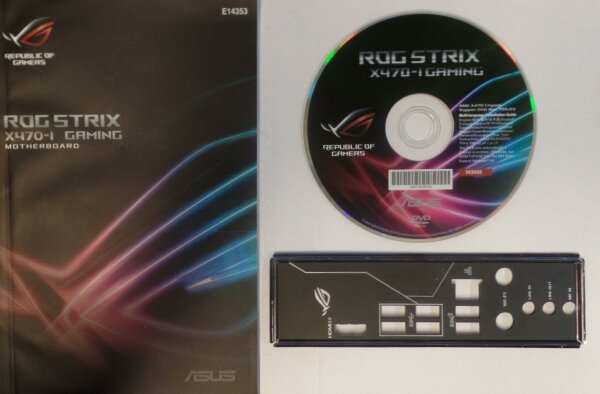ASUS ROG Strix X470-I Gaming - manual - i/o-shield - CD-ROM with drivers   #305862