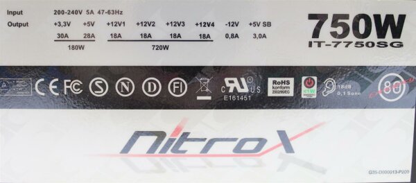Inter-Tech Coba Nitrox IT-7750SG ATX Netzteil 750 Watt modular 80+ #305964