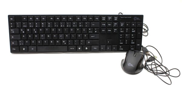 CSL Basic USB Tastatur Keyboard DE schwarz mit Maus   #306629